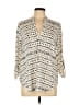 Lush 100% Polyester Ivory 3/4 Sleeve Blouse Size L - photo 1