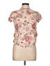 Stem & Vine 100% Polyester Floral Pink Short Sleeve Blouse Size L - photo 1