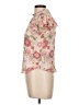 Stem & Vine 100% Polyester Floral Pink Short Sleeve Blouse Size L - photo 5