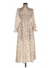 Shein 100% Polyester Floral Ivory Casual Dress Size 4 - photo 1
