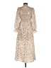 Shein 100% Polyester Floral Ivory Casual Dress Size 4 - photo 2