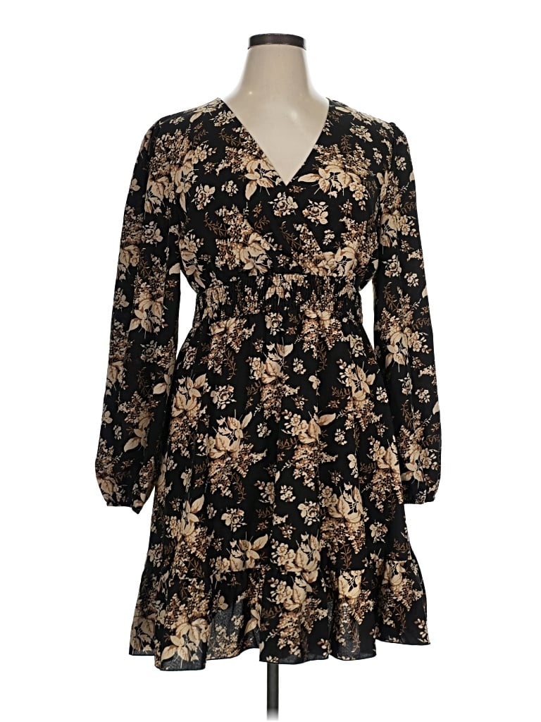 Pre-owned Shein Curve Casual Dress In Black