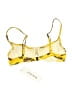 Solid & Striped Print Yellow Swimsuit Top Size S - photo 2