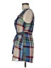 Fei 100% Polyester Plaid Blue Sleeveless Blouse Size 6 - photo 5