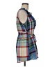 Fei 100% Polyester Plaid Blue Sleeveless Blouse Size 6 - photo 4