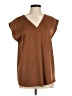 Ann Taylor LOFT 100% Polyester Brown Short Sleeve Blouse Size M - photo 1