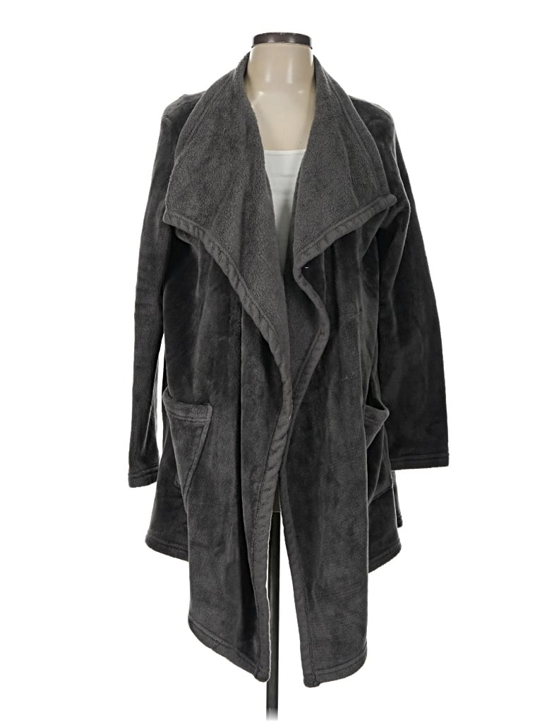 Pre-owned Hue Cardigan Sweater In Gray