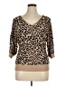 By Design Animal Print Tan Pullover Sweater Size XL - photo 1