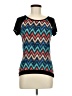 Say Anything Teal Black Short Sleeve Top Size M - photo 1