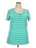 Torrid Teal Short Sleeve Henley Size 3X Plus (3) - photo 1