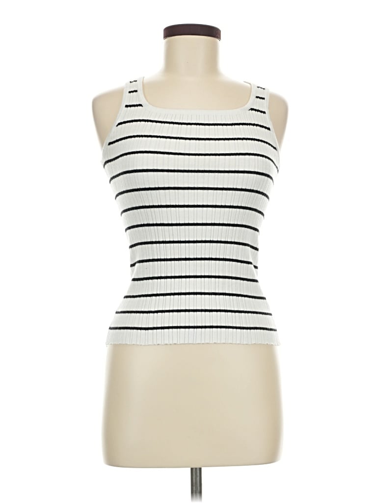 Pre-owned Zesica Sleeveless Top White Boatneck Tops