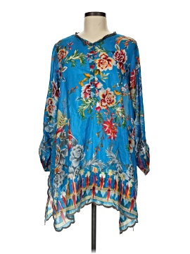 Johnny Was 3/4 Sleeve Silk Top