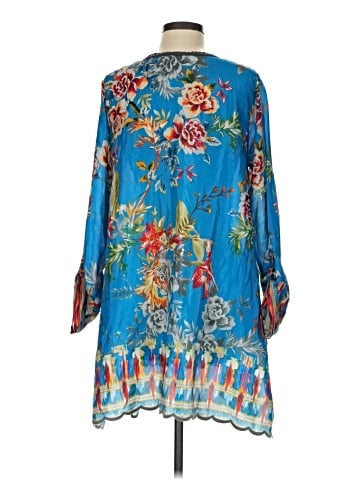 Johnny Was 3/4 Sleeve Silk Top (view 2)