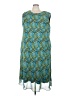 Maggie Barnes 100% Polyester Print Teal Cocktail Dress Size 32W - photo 1
