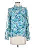Ann Taylor LOFT 100% Polyester Blue Long Sleeve Blouse Size S - photo 1