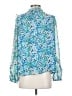 Ann Taylor LOFT 100% Polyester Blue Long Sleeve Blouse Size S - photo 2