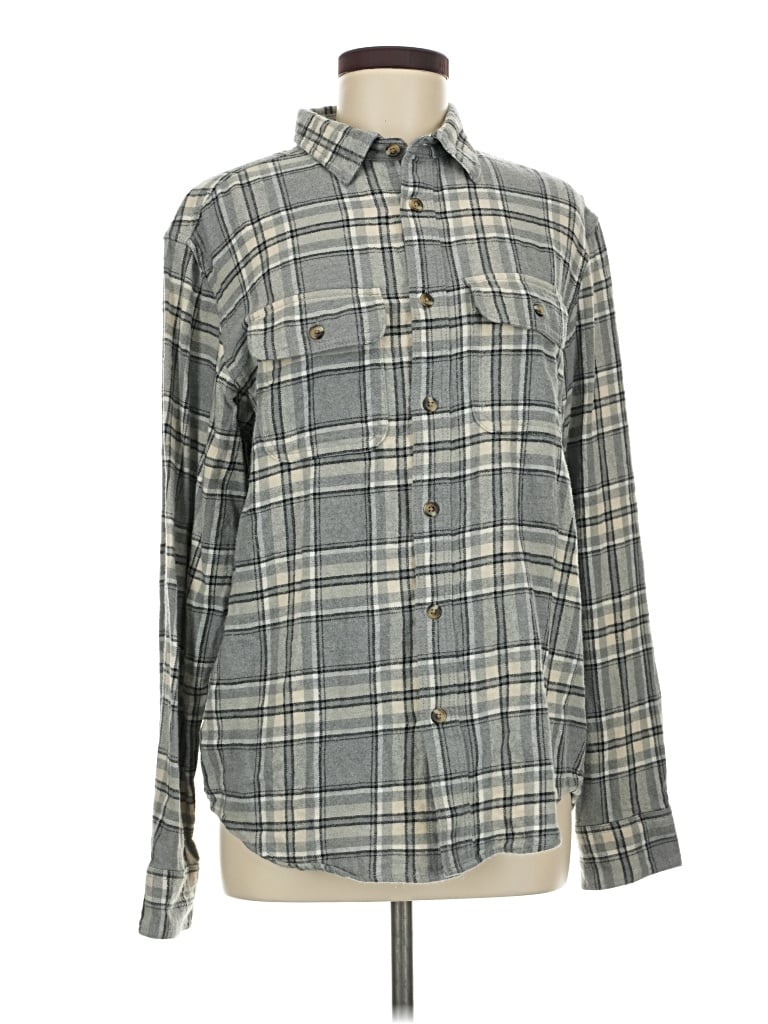 Pre-owned Old Navy Long Sleeve Button Down Shirt In Gray