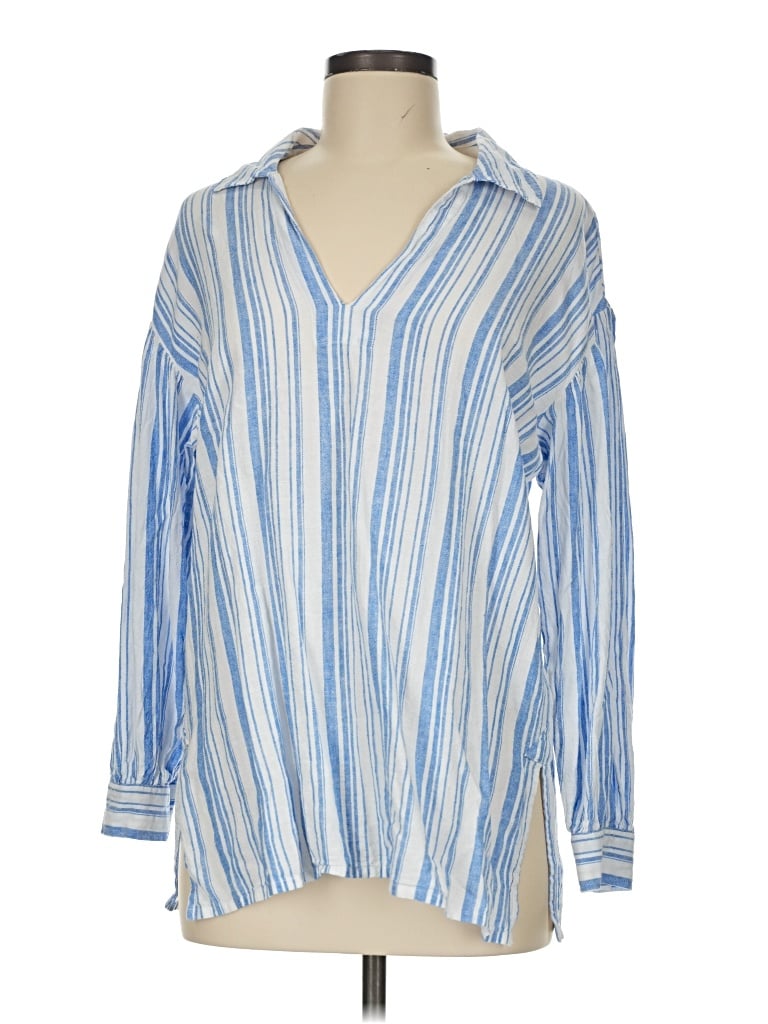 Pre-owned Cabi Long Sleeve Blouse In Blue