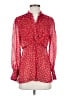 George 100% Polyester Polka Dots Red Long Sleeve Blouse Size S - photo 1