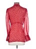 George 100% Polyester Polka Dots Red Long Sleeve Blouse Size S - photo 2