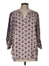 Maurices 100% Polyester Pink Tan 3/4 Sleeve Blouse Size L - photo 1