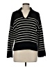 Elie Tahari Stripes Black Pullover Sweater Size M - photo 1