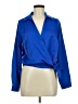 Haute Monde 100% Polyester Blue Long Sleeve Blouse Size M - photo 1