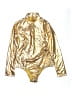 Unbranded 100% Polyester Metallic Gold Bodysuit Size M - photo 1