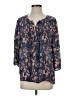 Caslon 100% Viscose Blue 3/4 Sleeve Blouse Size S - photo 1