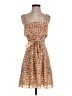 Theory 100% Polyester Print Tan Casual Dress Size 2 - photo 1