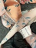 Frost 100% Polyester Floral Pink Long Sleeve Blouse Size M - photo 8