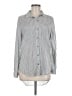 Eden & Olivia 100% Polyester Stripes Silver Long Sleeve Blouse Size M - photo 1