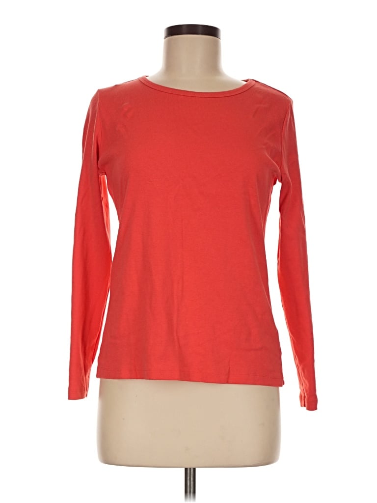 Pre-owned St. John's Bay Long Sleeve T-shirt In Red