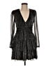 Aqua 100% Polyester Metallic Black Cocktail Dress Size M - photo 1