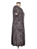 Connected Apparel Print Gray Casual Dress Size 12 (petite) - photo 4