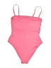 Shade & Shore Solid Pink One Piece Swimsuit Size 16 - photo 2