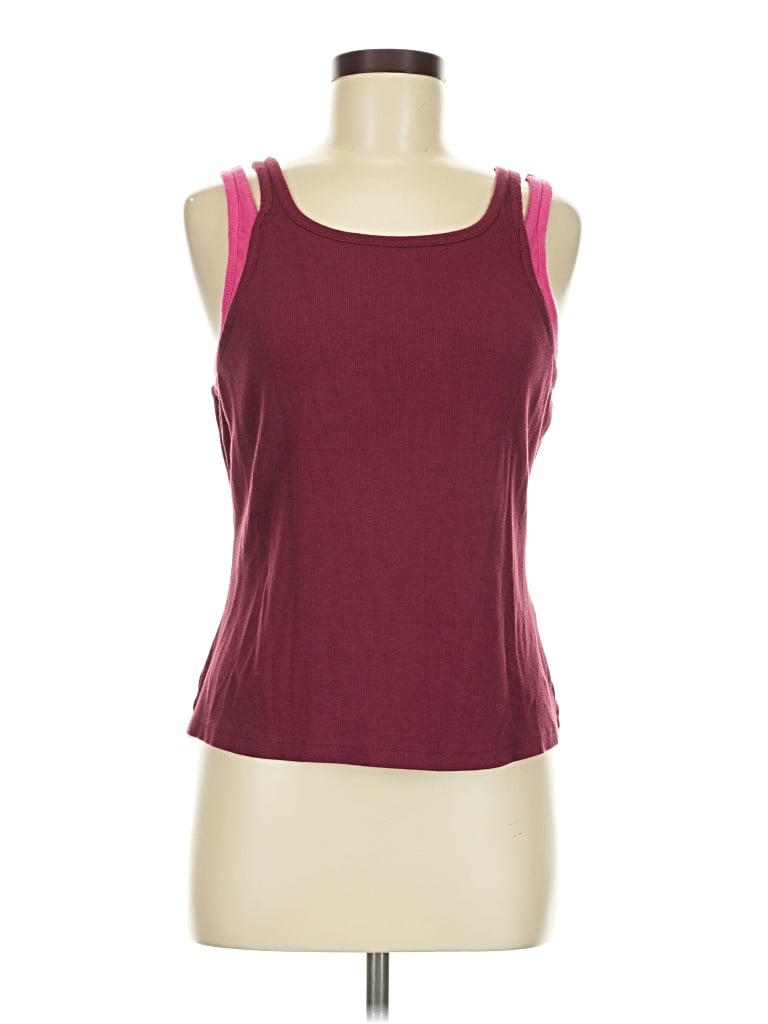 Pre-owned Pilcro Tank Top Burgundy Strapless Neckline Tops