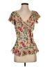 Diane von Furstenberg 100% Polyester Pink Short Sleeve Blouse Size 2 - photo 1