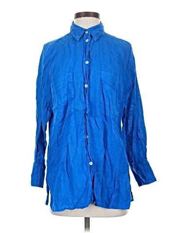 Zara 3/4 Sleeve Button-Down Shirt (view 1)
