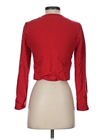 Madewell Crop Cardigan Jacket in Cotton-Linen (view 2)