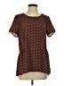 Pleione 100% Polyester Brown Short Sleeve Blouse Size XS - photo 1