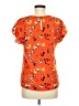 Blue Rain 100% Polyester Orange Short Sleeve Blouse Size M - photo 2
