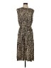 H&M 100% Polyester Animal Print Brown Casual Dress Size S - photo 1