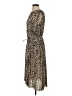 H&M 100% Polyester Animal Print Brown Casual Dress Size S - photo 5