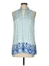 Etcetera Print Blue Sleeveless Blouse Size 6 - photo 1