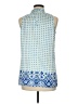 Etcetera Print Blue Sleeveless Blouse Size 6 - photo 2