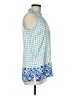 Etcetera Print Blue Sleeveless Blouse Size 6 - photo 4
