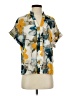Unbranded 100% Polyester Floral Yellow Short Sleeve Blouse Size S - photo 1
