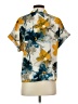 Unbranded 100% Polyester Floral Yellow Short Sleeve Blouse Size S - photo 2