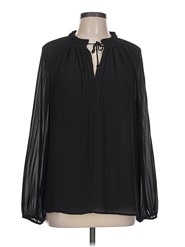 Pre-owned Ophelia Roe Long Sleeve Blouse In Black